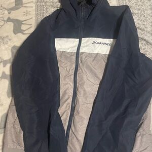 Jack & Jones Men's Blue and Gray Windbreaker